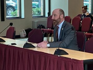 TTD President Greg Regan testifies at the FRA hearing on two-person crews